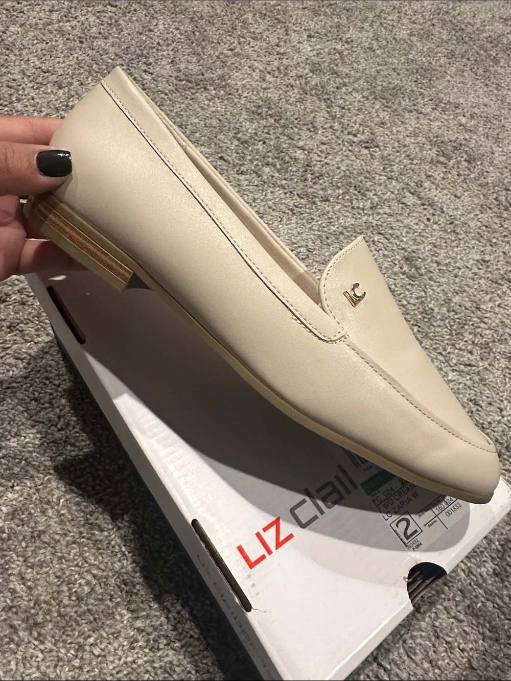 Liz Claiborne Cream Women’s Slip-On Loafer with Gold Accent